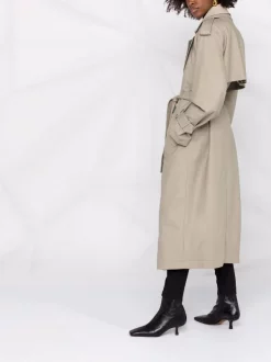 12 STOREEZ OLIVE Trench Bicolore à Design Superposé Femme -12 STOREEZ Soldes Magasin 16641025 33731789 600