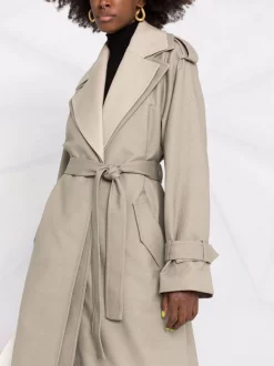 12 STOREEZ OLIVE Trench Bicolore à Design Superposé Femme -12 STOREEZ Soldes Magasin 16641025 33731797 600
