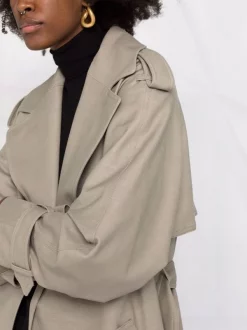 12 STOREEZ OLIVE Trench Bicolore à Design Superposé Femme -12 STOREEZ Soldes Magasin 16641025 33731809 600