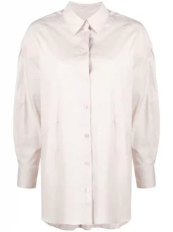 12 STOREEZ Chemise à Ourlet Incurvé BEIGe