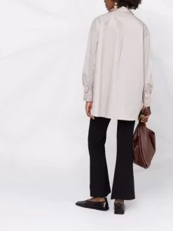 12 STOREEZ Chemise à Ourlet Incurvé BEIGe -12 STOREEZ Soldes Magasin 16641028 33749391 600