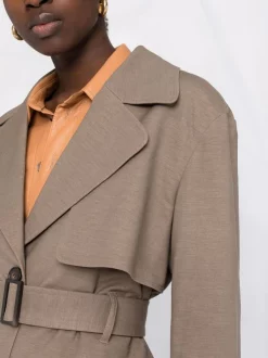 12 STOREEZ Trench Ceinturé à Boutonnière DARK BEIGE -12 STOREEZ Soldes Magasin 16641032 33749043 600