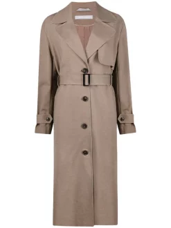 12 STOREEZ Trench Ceinturé à Boutonnière DARK BEIGE
