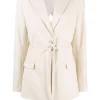 12 STOREEZ IVORY Blazer à Simple Boutonnage Femme