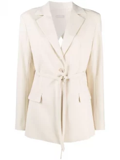 12 STOREEZ IVORY Blazer à Simple Boutonnage Femme