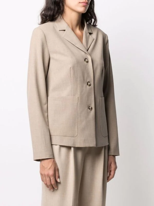 12 STOREEZ Blazer à Simple Boutonnage Femme 3 12 STOREEZ Blazer à Simple Boutonnage Femme – Image 3
