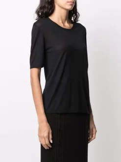 ( Positively Conscious ) 12 STOREEZ BLACK T-shirt En Maille Nervurée Femme -12 STOREEZ Soldes Magasin 16651931 33231911 600