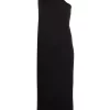 12 STOREEZ Robe Mi-longue à Design à Une épaule BLACK