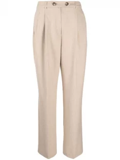 12 STOREEZ Pantalon à Coupe Droite Femme