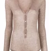 12 STOREEZ COFFEE Cardigan En Maille Fine Nervuré Femme