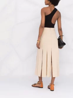 12 STOREEZ BEIGe Jupe Trapèze à Détail De Fentes Femme -12 STOREEZ Soldes Magasin 16754959 33298212 600