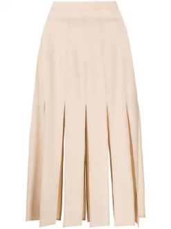 12 STOREEZ BEIGe Jupe Trapèze à Détail De Fentes Femme