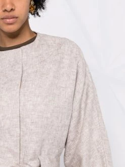 12 STOREEZ Manteau Long à Fermeture Nouée BEIGE GREY -12 STOREEZ Soldes Magasin 16755480 33294876 600