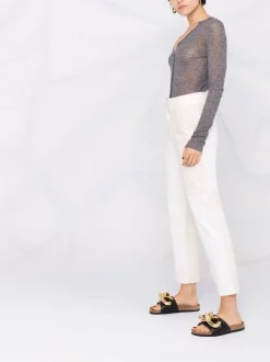 12 STOREEZ Cardigan En Maille Nervurée à Effet De Transparence Femme -12 STOREEZ Soldes Magasin 16756163 33313269 600