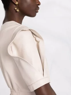 12 STOREEZ Robe Mi-longue Froncée à Manches Courtes Femme -12 STOREEZ Soldes Magasin 16756165 33295375 600