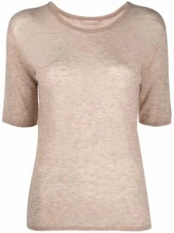 12 STOREEZ T-shirt En Maille Fine COFFEE