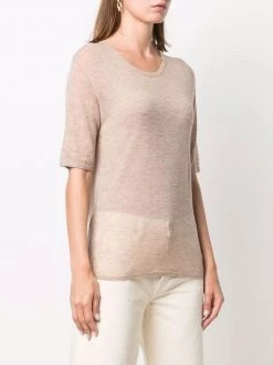 12 STOREEZ T-shirt En Maille Fine COFFEE -12 STOREEZ Soldes Magasin 16756370 34720525 600