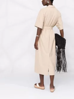 12 STOREEZ Robe-chemise à Design Portefeuille Beige Melange -12 STOREEZ Soldes Magasin 16756371 33298240 600