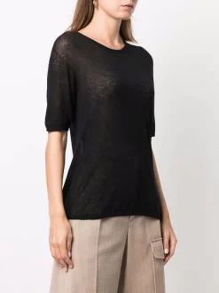 12 STOREEZ BLACK Haut En Laine Mérinos à Manches Courtes Femme -12 STOREEZ Soldes Magasin 16756374 34721233 600