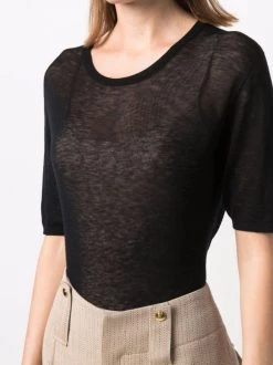 12 STOREEZ BLACK Haut En Laine Mérinos à Manches Courtes Femme -12 STOREEZ Soldes Magasin 16756374 34721247 600