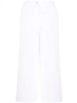 12 STOREEZ WHITE Pantalon à Coupe Ample Femme