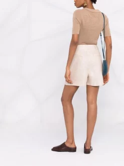 ( Positively Conscious ) 12 STOREEZ BEIGe Short En Lin à Plis Femme -12 STOREEZ Soldes Magasin 16757763 33605292 600