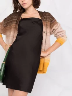 12 STOREEZ Robe-nuisette En Satin BLACK -12 STOREEZ Soldes Magasin 16757767 33276652 600