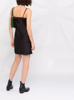 12 STOREEZ Robe-nuisette En Satin BLACK -12 STOREEZ Soldes Magasin 16757767 33276665 600