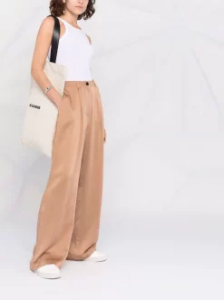 12 STOREEZ Pantalon Palazzo à Pinces COFFEE -12 STOREEZ Soldes Magasin 16757770 33276622 600