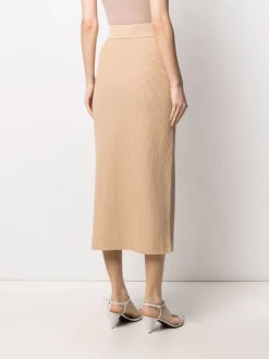12 STOREEZ Jupe En Maille Nervurée BEIGe -12 STOREEZ Soldes Magasin 16757828 33236922 600
