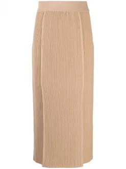 12 STOREEZ Jupe En Maille Nervurée BEIGe