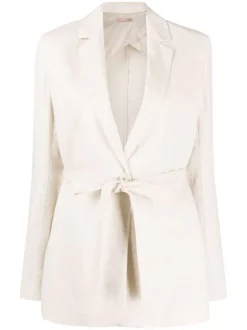 ( Positively Conscious ) 12 STOREEZ LIGHT BEIGE Blazer Ample à Taille Ceinturée Femme
