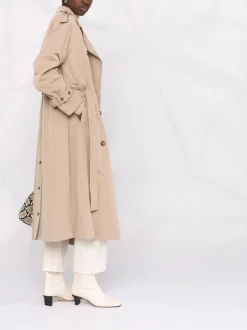 12 STOREEZ Trench Drapé à Boutonnière Croisée BEIGe -12 STOREEZ Soldes Magasin 16758220 33260001 600