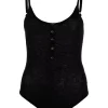 12 STOREEZ Body Boutonné à Fines Bretelles BLACK