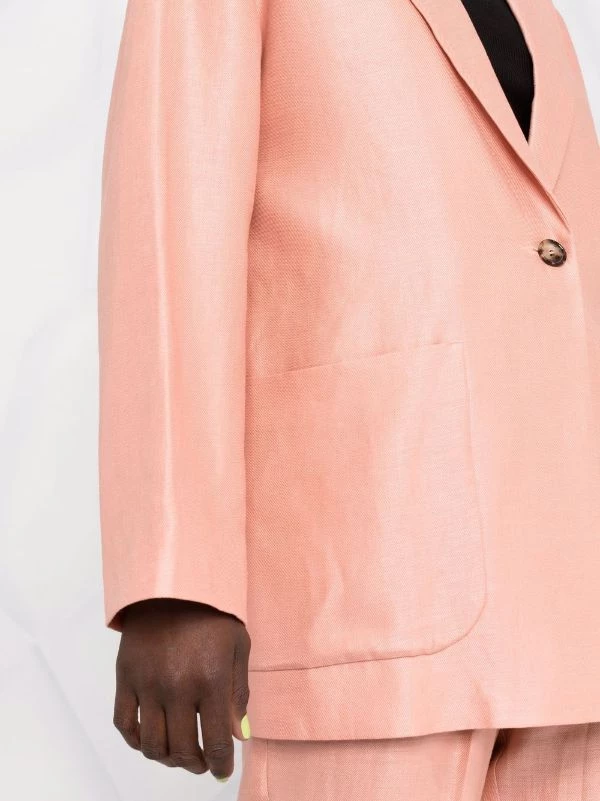 ( Positively Conscious ) 12 STOREEZ CORAL Blazer Ample En Lin Femme 3 ( Positively Conscious ) 12 STOREEZ CORAL Blazer Ample En Lin Femme – Image 3