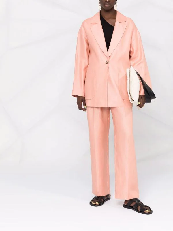 ( Positively Conscious ) 12 STOREEZ CORAL Blazer Ample En Lin Femme 2 ( Positively Conscious ) 12 STOREEZ CORAL Blazer Ample En Lin Femme – Image 2