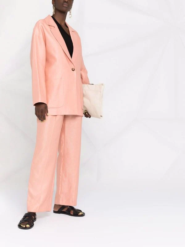 ( Positively Conscious ) 12 STOREEZ CORAL Blazer Ample En Lin Femme 6 ( Positively Conscious ) 12 STOREEZ CORAL Blazer Ample En Lin Femme – Image 6