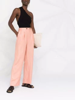 ( Positively Conscious ) 12 STOREEZ Pantalon Ample En Lin LIGHT CORAL -12 STOREEZ Soldes Magasin 16758226 33257742 600