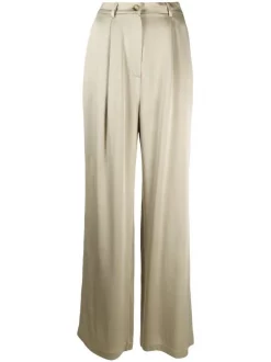 12 STOREEZ Pantalon Ample En Satin PISTACHIO