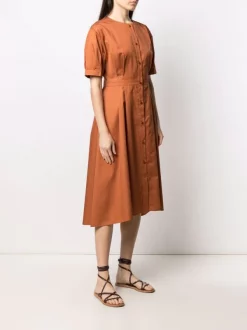 12 STOREEZ TERRACOTTA Robe évasée à Boutonnière Devant Femme -12 STOREEZ Soldes Magasin 16758277 33268544 600