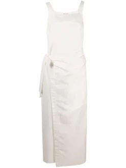 ( Positively Conscious ) 12 STOREEZ Robe Mi-longue Croisée IVORY