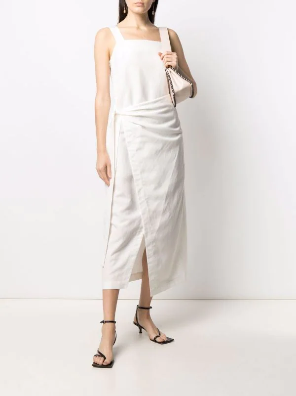 ( Positively Conscious ) 12 STOREEZ Robe Mi-longue Croisée IVORY 2 ( Positively Conscious ) 12 STOREEZ Robe Mi-longue Croisée IVORY – Image 2