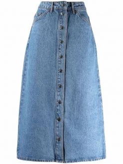 12 STOREEZ Jupe Mi-longue En Jean BLUE