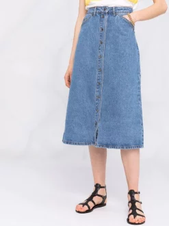 12 STOREEZ Jupe Mi-longue En Jean BLUE -12 STOREEZ Soldes Magasin 16837822 33605061 600