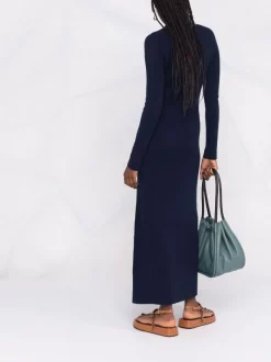 12 STOREEZ Dark Blue Robe Nervurée à Fente Femme -12 STOREEZ Soldes Magasin 16837824 33601260 600