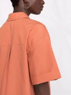 12 STOREEZ Chemise à Boutonnière Sur Le Devant TERRACOTTA -12 STOREEZ Soldes Magasin 16837825 33603611 600