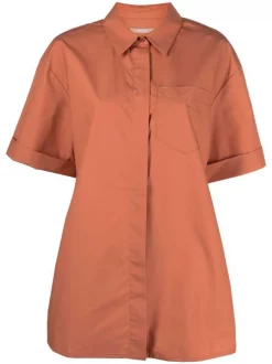 12 STOREEZ Chemise à Boutonnière Sur Le Devant TERRACOTTA