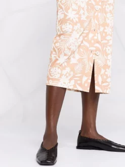 12 STOREEZ Jupe Crayon à Fleurs BEIGE -12 STOREEZ Soldes Magasin 16839315 33663985 600