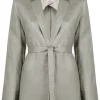 ( Positively Conscious ) 12 STOREEZ Blazer Ceinturé En Lin Femme
