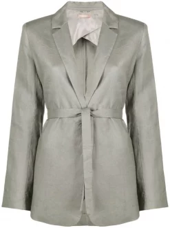 ( Positively Conscious ) 12 STOREEZ Blazer Ceinturé En Lin Femme